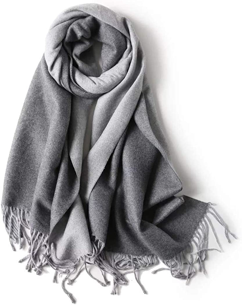 Jeelow Winter Pashmina Blanket Scarfs Shawls Wraps Open Front Poncho Cape for Women Wedding Evening Dresses Apparel & Accessories > Clothing Accessories > Scarves & Shawls Jeelow Grey Tone  