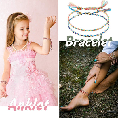 28 Pieces Woven Wrap Friendship Bracelets Handmade Braided Friendship Bracelet Adjustable Colorful Beaded Bracelet Apparel & Accessories > Jewelry > Bracelets Hicarer   