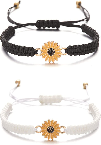 Sunflower Bracelet Anklet Pinky Promise Friendship Adjustable Bracelet Anklet Sunflower Best Gifts for Best Friends Couple Family Apparel & Accessories > Jewelry > Anklets iDIMSON   