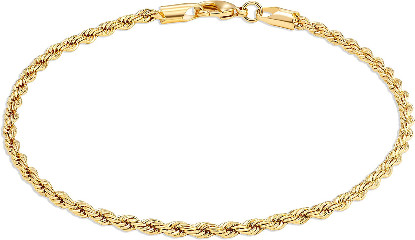 Barzel 18K Gold Plated Braided Rope Anklet for Women - Made in Brazil Apparel & Accessories > Jewelry > Anklets Barzel   