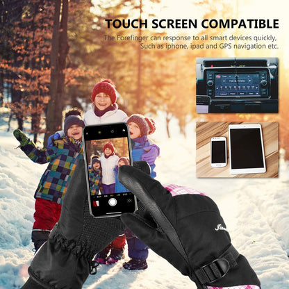 KINEED Waterproof Ski Gloves Touchscreen 3M Thinsulate Winter Warm Snow Gloves for Women Youth Apparel & Accessories > Clothing Accessories > Gloves & Mittens KINEED   