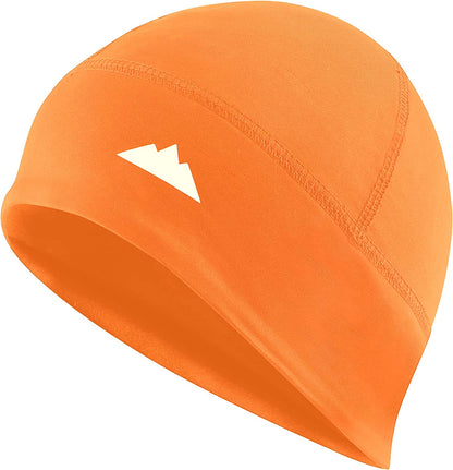 Skull Cap Helmet Liner Running Beanie - Winter Thermal under Helmet Cycling Head Hat - Ultimate Moisture Wicking Performance Apparel & Accessories > Clothing Accessories > Headwear Tough Headwear Orange One Size 