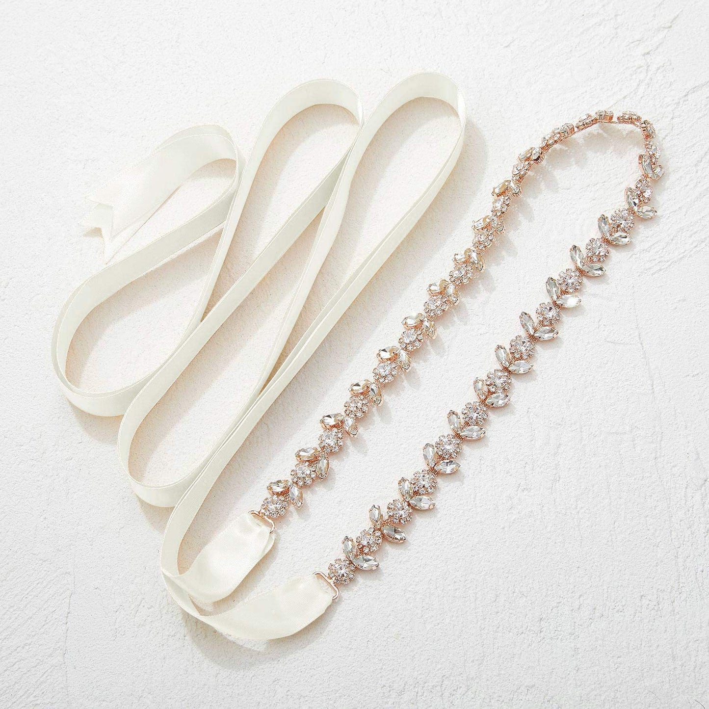 SWEETV Rhinestone Bridal Belt Bridesmaid Sash Crystal Headband Wedding Belt Women Dress Accessories Apparel & Accessories > Clothing Accessories > Belts SWEETV   