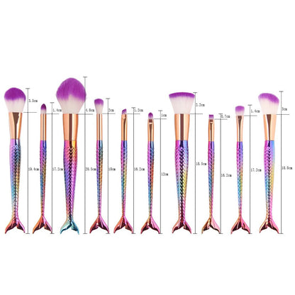 Mermaid Makeup Brush Set, Coshine 10Pcs/Set Colorful Rainbow Unique Mermaid Makeup Brush Set Cosmetic Tools Kits Health & Beauty > Personal Care > Cosmetics > Cosmetic Tools > Makeup Tools COSHINE   