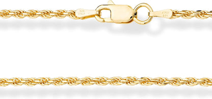 Miabella 18K Gold over Sterling Silver Italian 2Mm, 3Mm Diamond-Cut Braided Rope Chain Anklet Ankle Bracelet for Women Teen Girls, 925 Made in Italy Apparel & Accessories > Jewelry > Anklets Miabella   