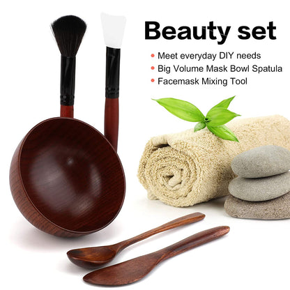 MWOOT DIY Facial Mask Bowl Set, 5-Pack DIY Clay Mask Mixing Kit with Brushes and Bowl, Mask Mixing Tools for Mixing Clay Mask DIY - Brown Health & Beauty > Personal Care > Cosmetics > Cosmetic Tools > Skin Care Tools MWOOT   