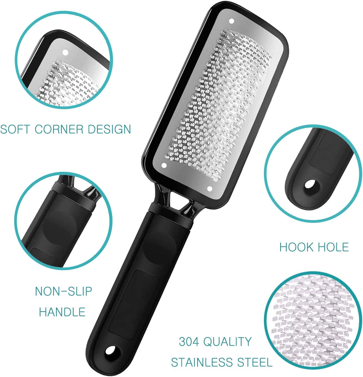 Foot File Colossal Foot Rasp and Callus Remover, Professional Foot Care Pedicure Metal Surface Tool to Remove Hard Skin, Can Be Used on Both Wet and Dry Feet, Surgical Grade Stainless Steel File Health & Beauty > Personal Care > Foot Care LUDOUPIER   
