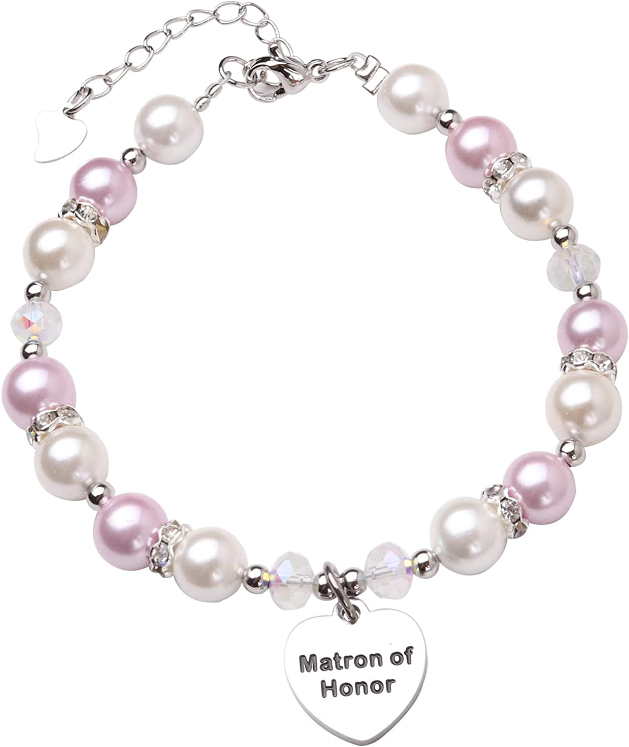 Junior Bridesmaid Bracelet Wedding Party Gifts Bridesmaid Bracelet Maid of Honot Bracelet Matron of Honor Jewerly Bridal Party Gift Bridesmaid Gift Apparel & Accessories > Jewelry > Bracelets AZFEIYA Matron of honor-PU  