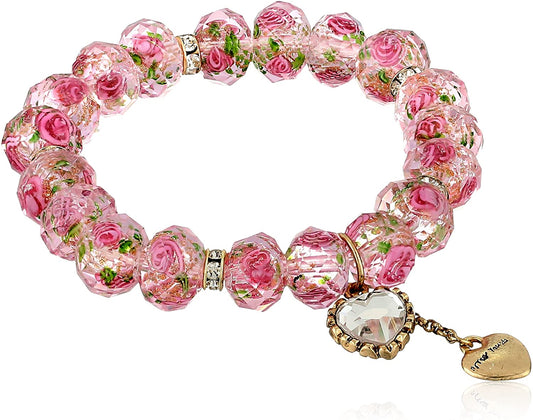 Betsey Johnson Tzarina Pink Beads Stretch Bracelet Apparel & Accessories > Jewelry > Bracelets Betsey Johnson   