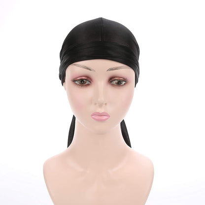 Fxhixiy Men Women Durag Extra Long-Tail Headwraps Silky Satin Pirate Cap Bandana Hat for 360 Waves Apparel & Accessories > Clothing Accessories > Bandanas & Headties Fxhixiy   