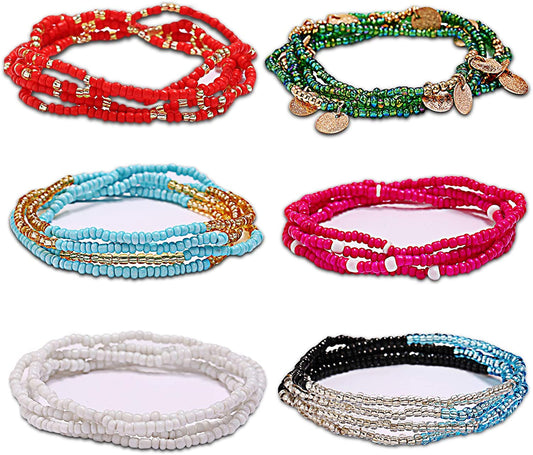 Waist Bead Chains Boho Beads Waist Chains，African Waist Bead Body Chain，Summer Jewelry Waist Bead Set，Elastic Colorful Beaded Belly Chain，Beach Bikini Belly Chains for Women and Girls. Apparel & Accessories > Jewelry > Body Jewelry weile   