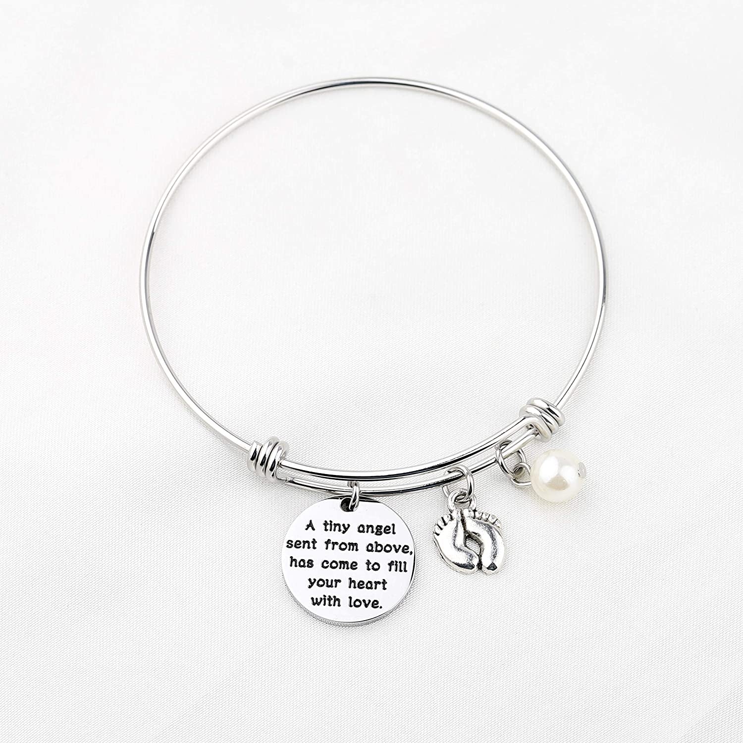 Gzrlyf New Mommy Bracelet New Mom Jewelry Pregnancy Gifts Mommy to Be Gifts a Tiny Angel Sent from above Has Come to Fill Your Heart with Love Apparel & Accessories > Jewelry > Bracelets Gzrlyf   