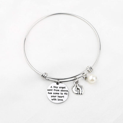 Gzrlyf New Mommy Bracelet New Mom Jewelry Pregnancy Gifts Mommy to Be Gifts a Tiny Angel Sent from above Has Come to Fill Your Heart with Love Apparel & Accessories > Jewelry > Bracelets Gzrlyf   