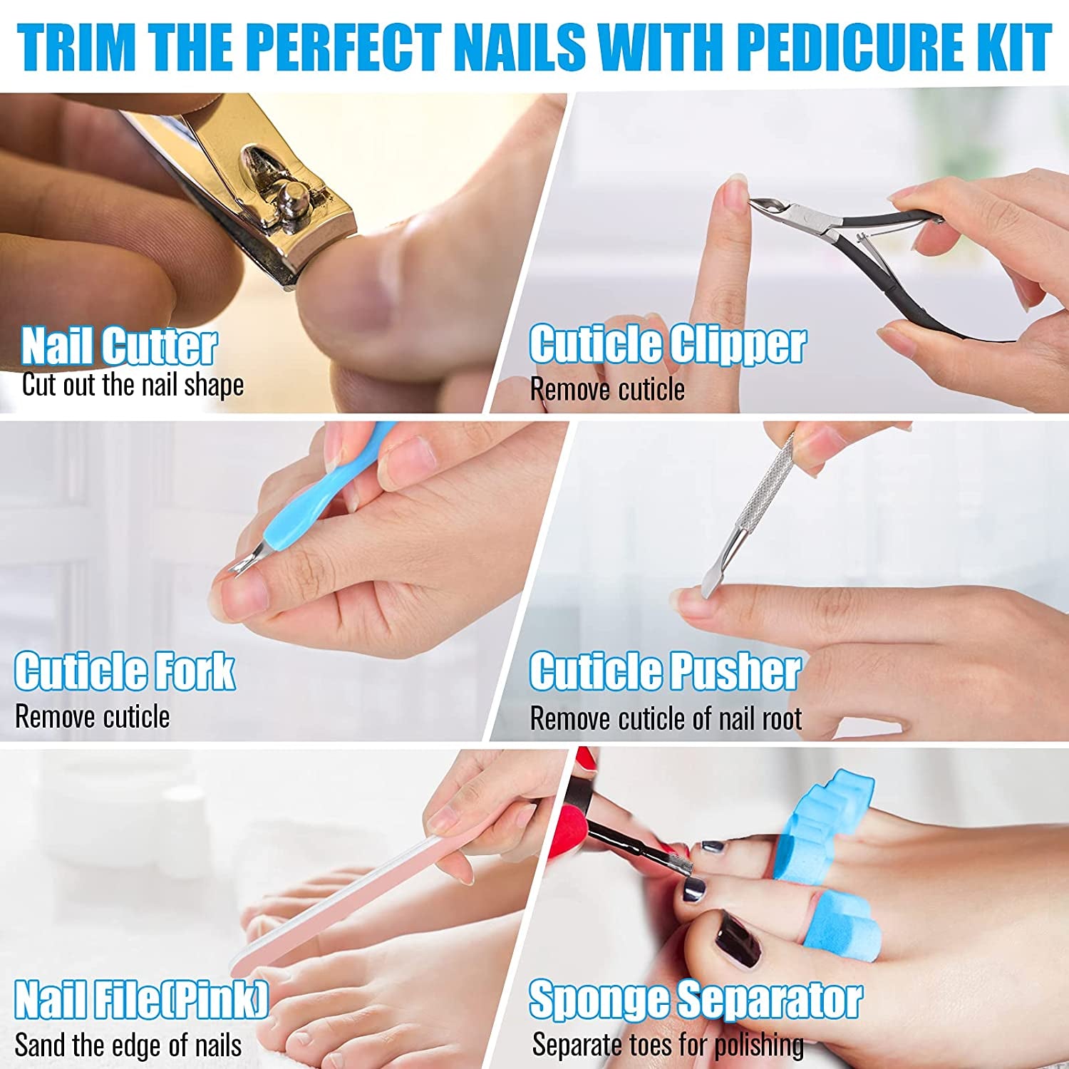 Pedicure Kit, Foot File Set 14 in 1, Professional Manicure Nail Foot Spa Care Tools Double Sided Files Scraper Rasp Heel Feet Peel Dead Skin Remover Callus Exfoliator for Women/Men/Mother’S Day Gift Health & Beauty > Personal Care > Foot Care Wainbowa   