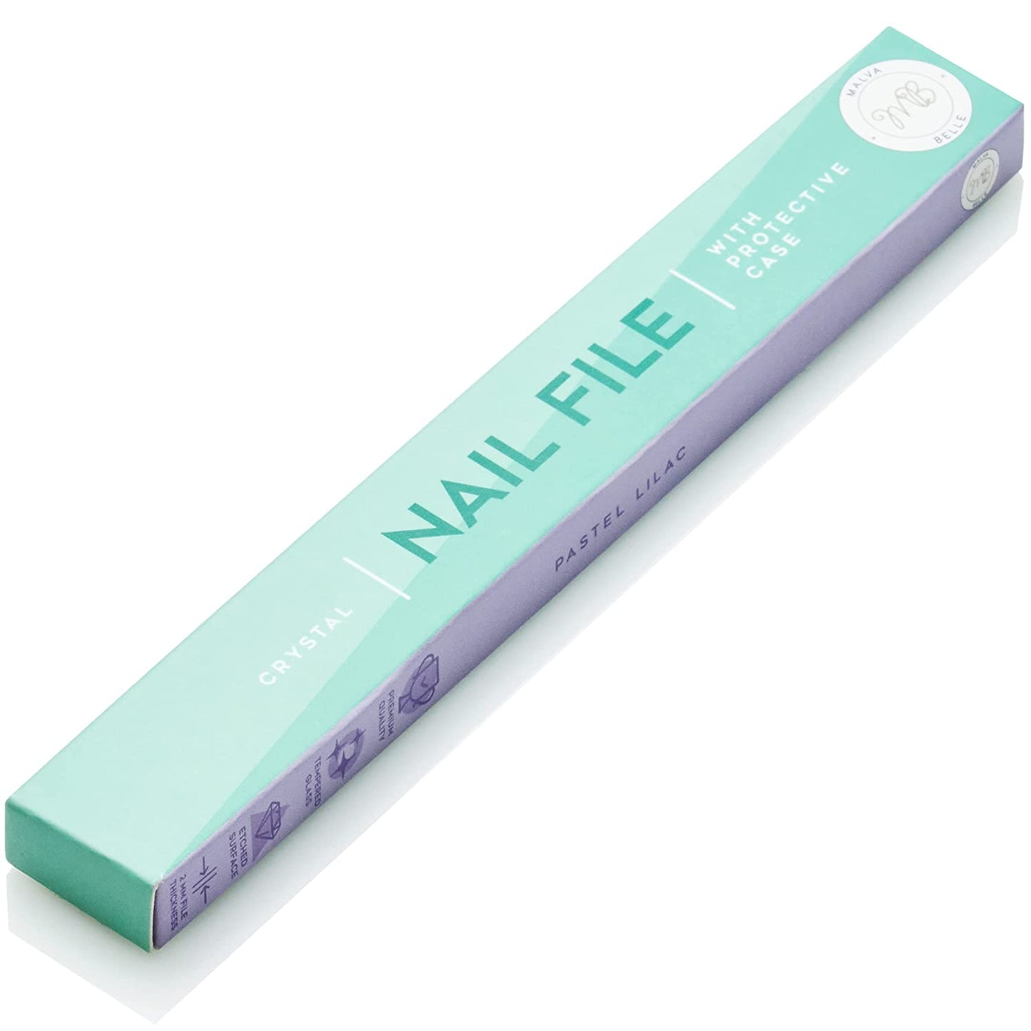 Best Crystal Glass Nail File – Perfect for Women & Girls - Long Lasting Double Sided Tempered Glass – Professional Salon Manicure/Pedicure Filing Tool for Natural Nails - with Case - Pastel Lilac 2Mm Health & Beauty > Personal Care > Cosmetics > Cosmetic Tools > Nail Tools Malva Belle   