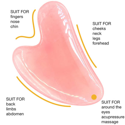 COOESS Guasha Tool for Face, Gua Sha Massage Tool Natural Genuine Rose Quartz Jade Stone Gua-Sha Facial Tool for Eyes, Neck and Body Health & Beauty > Personal Care > Cosmetics > Cosmetic Tools > Skin Care Tools COOESS   