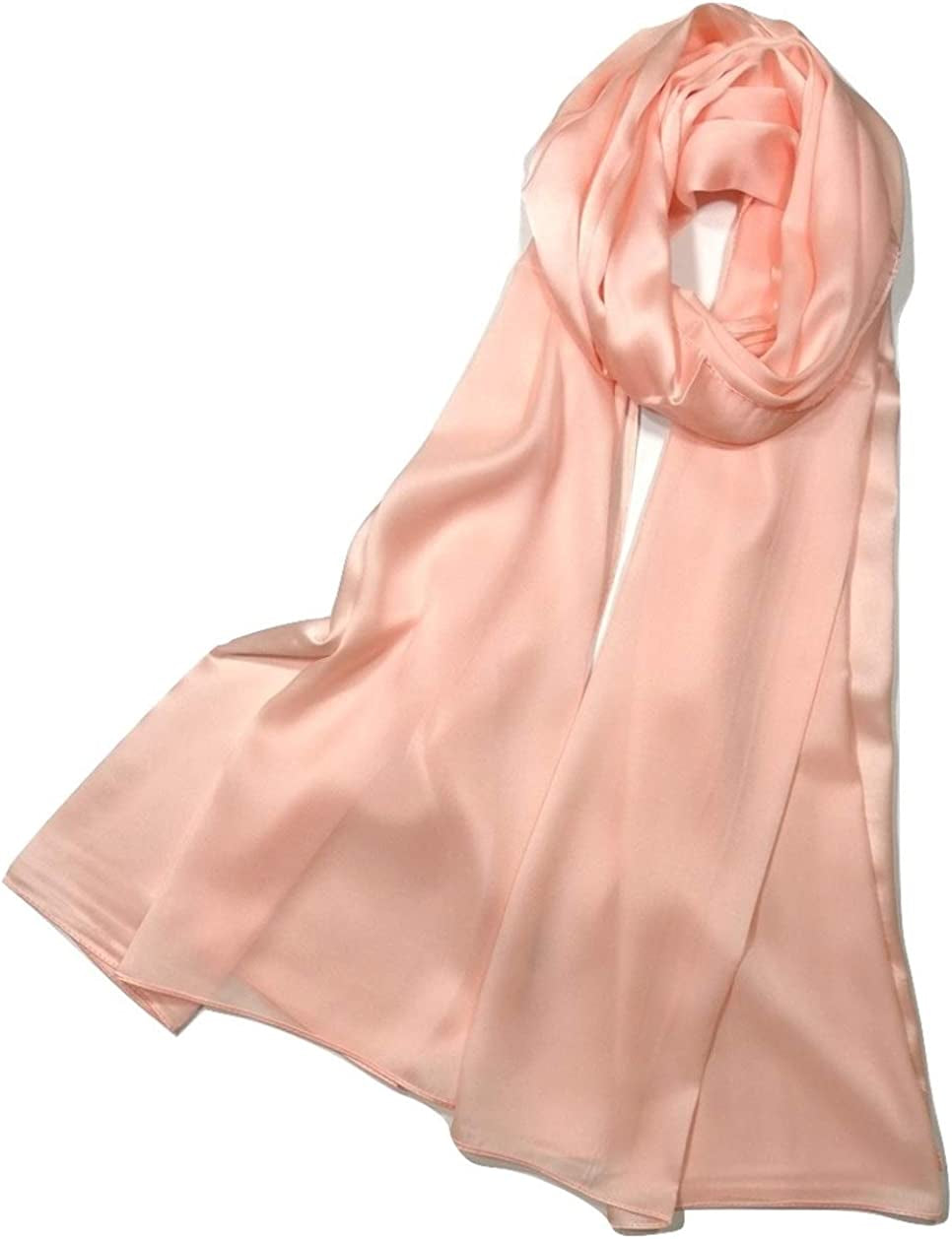 Shanlin Silk Feel Long Satin Patterned & Solid Color Scarves for Women in Gift Box Apparel & Accessories > Clothing Accessories > Scarves & Shawls Shanlin Solid Color: Blush Pink  