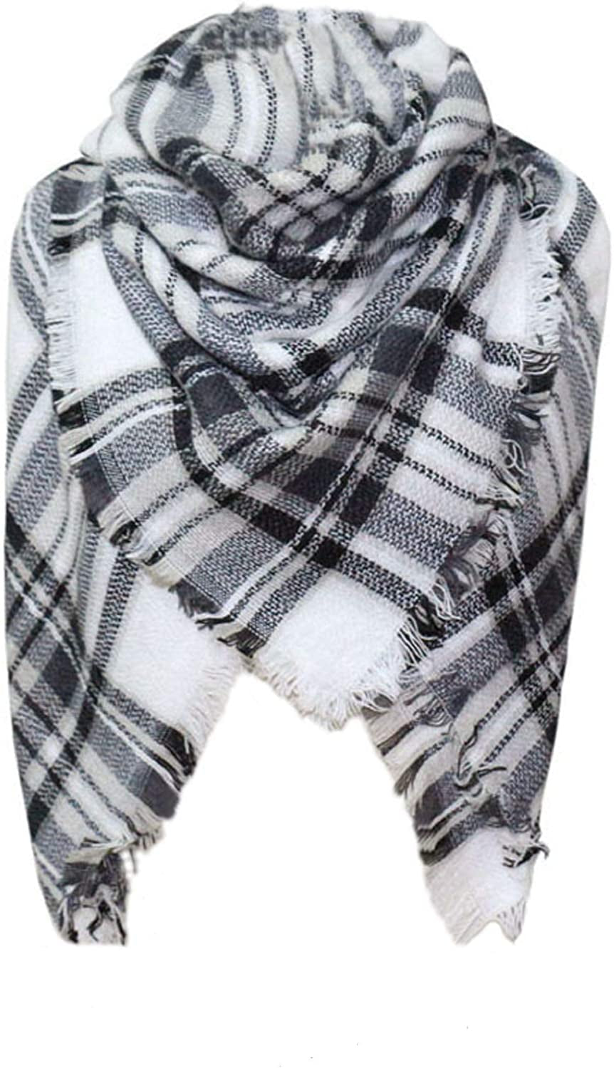 Plaid Scarf Soft Warm Tartan Shawl Cape Blanket Scarves Fashion Wrap Apparel & Accessories > Clothing Accessories > Scarves & Shawls vxsvxm Style1  
