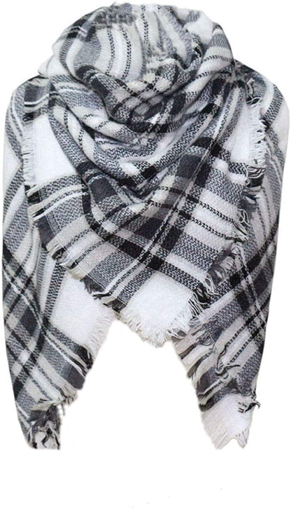 Plaid Scarf Soft Warm Tartan Shawl Cape Blanket Scarves Fashion Wrap Apparel & Accessories > Clothing Accessories > Scarves & Shawls vxsvxm Style1  