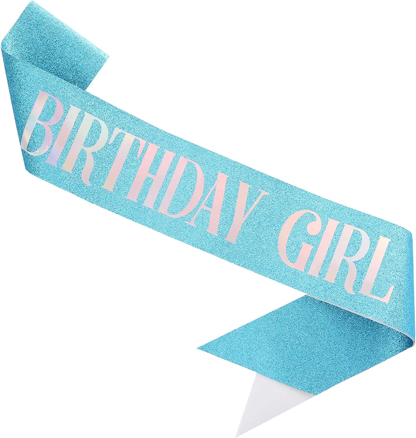 Memeyou Birthday Girl Sash,Birthday Sash for Women, Glitter Colorful Satin White Sash,Happy Birthday Princess Gifts for Little Girls,Sweet Funny Party Supplies Accessories for Kids Apparel & Accessories > Clothing Accessories > Sashes memeyou Blue colorful  