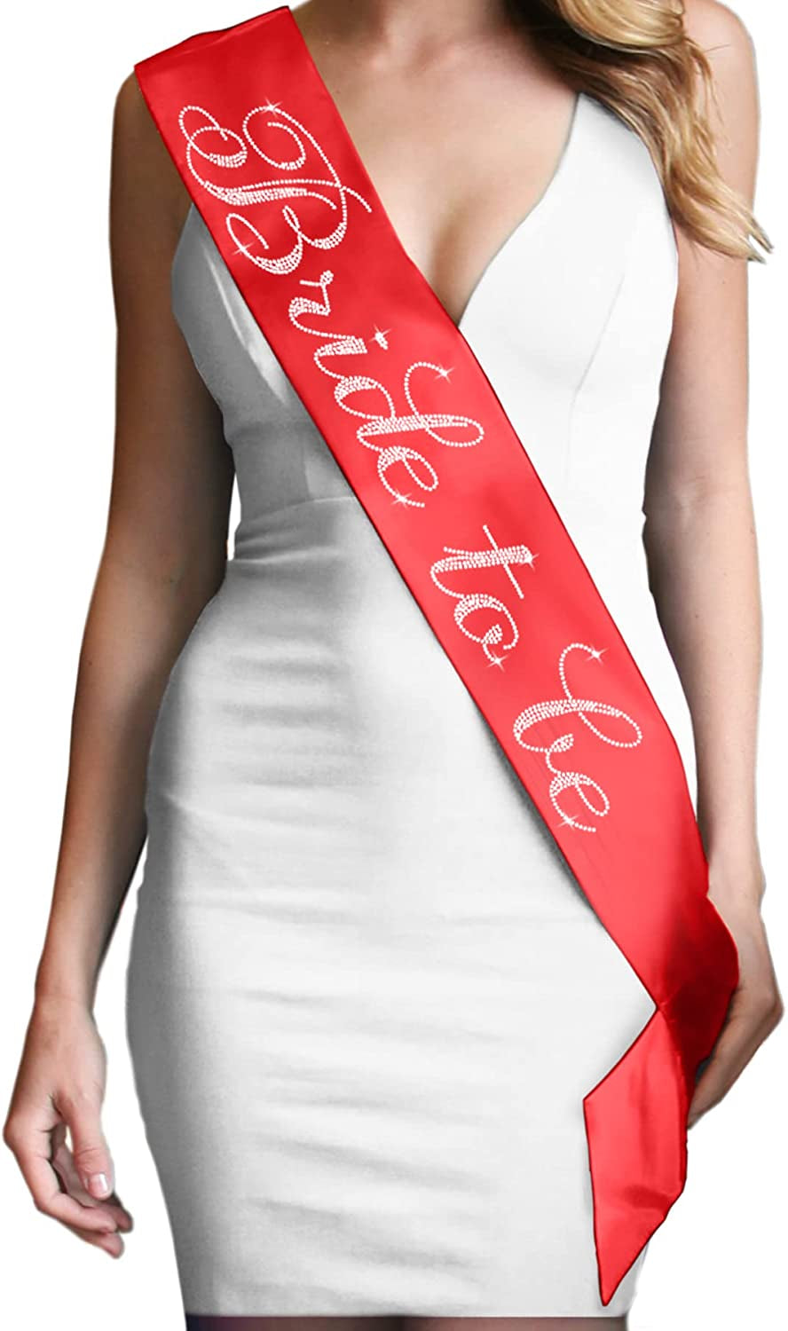 Blue Flirty Bride to Be Sash - Premium BRIDAL GRADE SATIN & Real CRYSTAL Rhinestone Bride to Be Satin Sash - Bachelorette Accessory Bride Gift - Classic Royal Blue Sash(Flrty B2B) Apparel & Accessories > Clothing Accessories > Sashes RhinestoneSash A: Red (Bride to Be) One Size Fits Most 