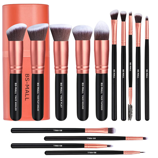 Makeup Brushes BS-MALL Premium Synthetic Foundation Powder Concealers Eye Shadows Makeup 14 Pcs Brush Set (A-Rose Golden) Health & Beauty > Personal Care > Cosmetics > Cosmetic Tools > Makeup Tools BS-MALL A-Rose Golden  