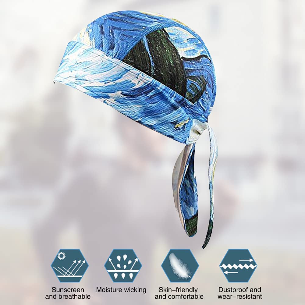 Beanie Skull Cap Quick Dry Adjustable Stretch Head Scarf Wrap Bandana Men Women Apparel & Accessories > Clothing Accessories > Bandanas & Headties HZQDLN   