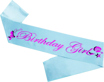 Memeyou Birthday Girl Sash,Birthday Sash for Women, Glitter Colorful Satin White Sash,Happy Birthday Princess Gifts for Little Girls,Sweet Funny Party Supplies Accessories for Kids Apparel & Accessories > Clothing Accessories > Sashes memeyou Blue Purple  