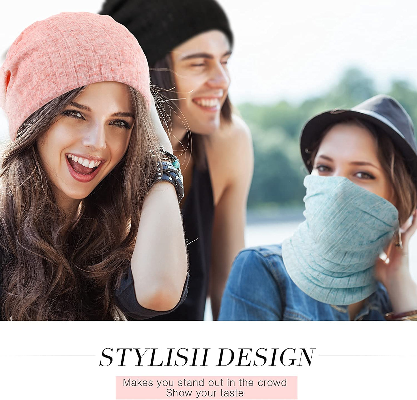 SATINIOR 5 Pieces Women'S Slouchy Beanie Hat Baggy Skull Sleep Cap Turban Headwear Apparel & Accessories > Clothing Accessories > Hats SATINIOR   