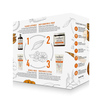 Curlsmith - Transition Kit - Vegan Haircare Kit for Dry, Wavy, Curly or Coily Hair (1 X 12Oz, 1 X 8Oz, 2 X 2Oz) Health & Beauty > Personal Care > Hair Care CURLSMITH   