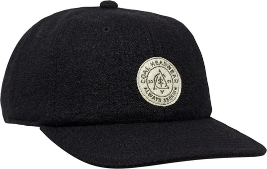 Coal Langley Wool Leather Strapback Baseball Hat Apparel & Accessories > Clothing Accessories > Headwear Coal Black  