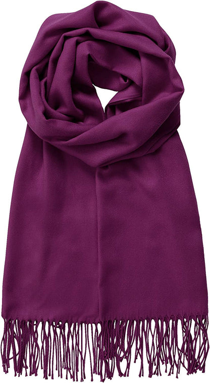 Made by Johnny Unisex Large Lightweight Soft Silky Real Cashmere Shawl Wrap Scarf Apparel & Accessories > Clothing Accessories > Scarves & Shawls Made By Johnny Wsk2091_purple One_Size 