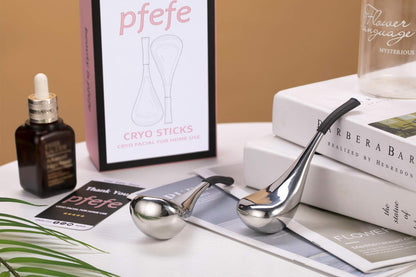 Ice Globes Facial Skin Care Tools for Women Face Eyes, Stainless Steel Face Beauty Cryo Sticks for Girls Ladies, Esthetician Supplies Cooling Spa Globes Cold Roller with Storage Case Health & Beauty > Personal Care > Cosmetics > Cosmetic Tools > Skin Care Tools pfefe   