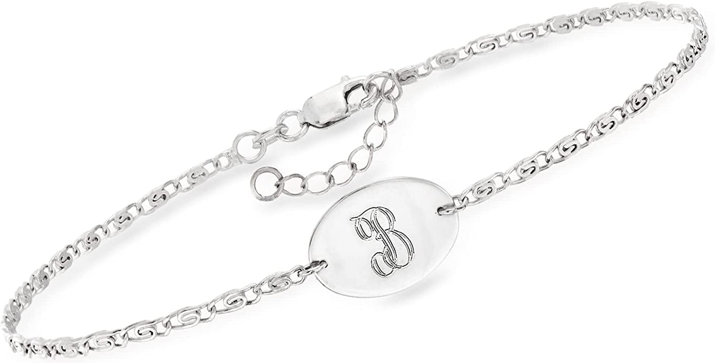 Ross-Simons Sterling Silver Personalized Anklet Apparel & Accessories > Jewelry > Anklets Ross-Simons   