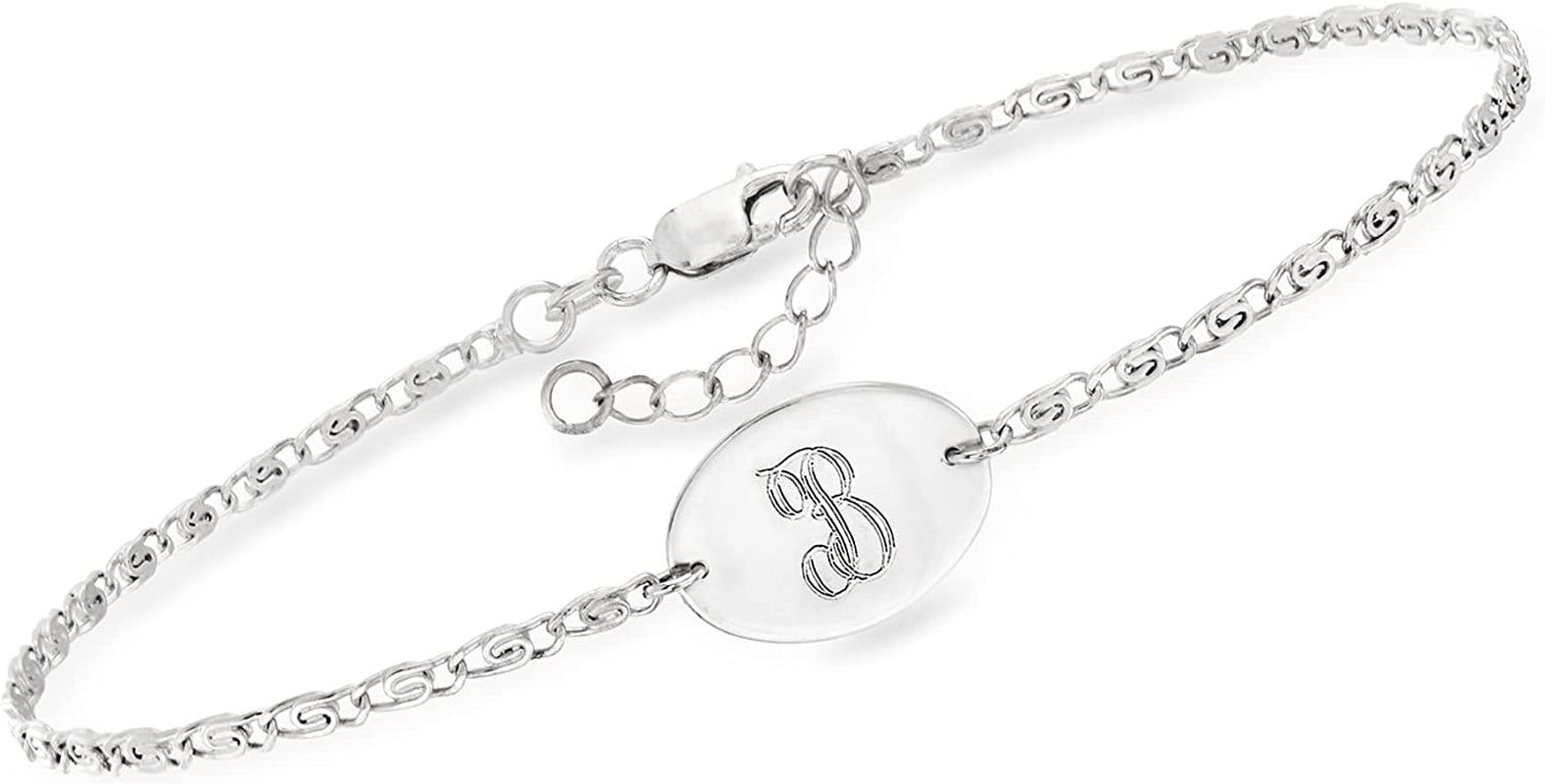 Ross-Simons Sterling Silver Personalized Anklet Apparel & Accessories > Jewelry > Anklets Ross-Simons   