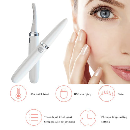 Heated Eyelash Curler with 3 Temperature Setting Natural Long-Lasting Waterprooft and Rechargeable Eye Beauty Makeup Tools for Women&Girl (White) Health & Beauty > Personal Care > Cosmetics > Cosmetic Tools > Makeup Tools Spmmmner   
