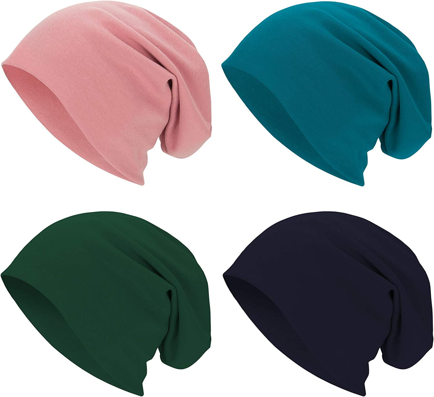 Century Star Unisex Baggy Lightweight Hip-Hop Soft Cotton Slouchy Stretch Beanie Hat Apparel & Accessories > Clothing Accessories > Headwear Century Star Blue&navy Blue&dark Green&deep Pink One Size 
