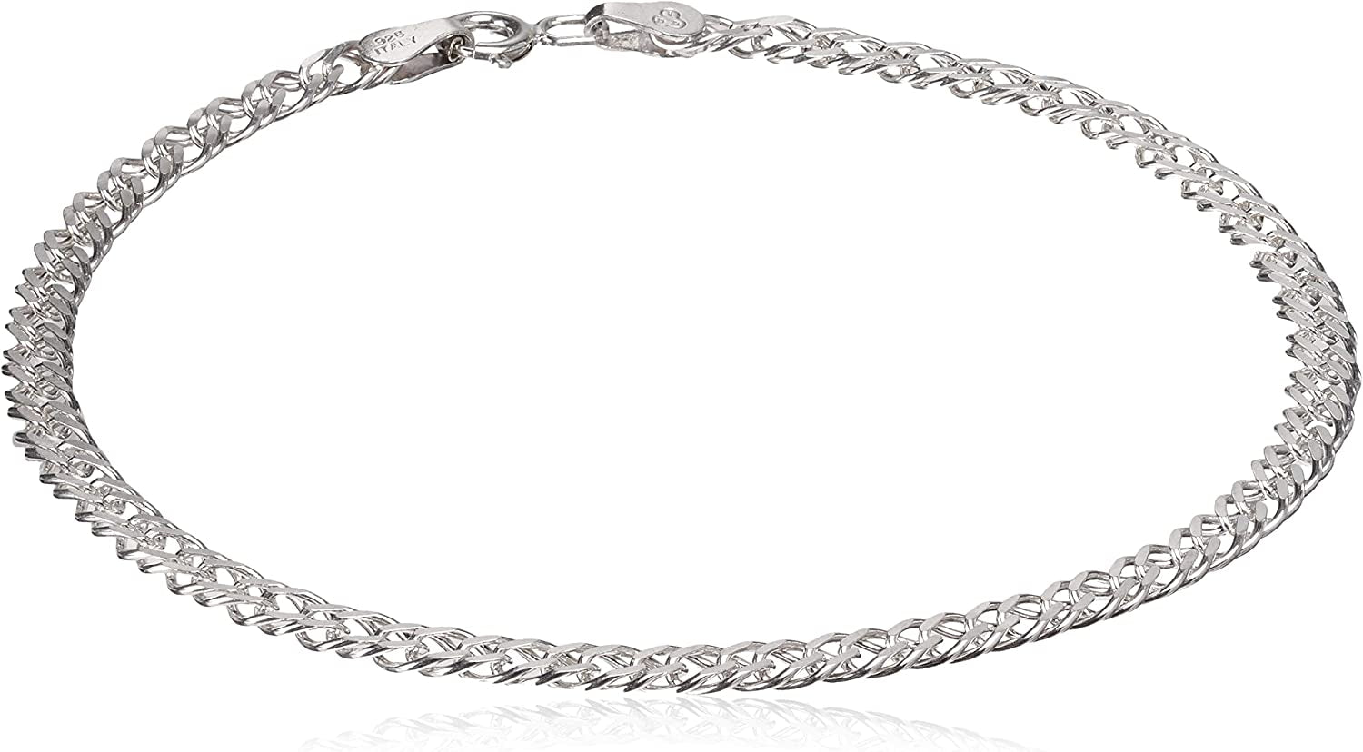 Collection Sterling Silver Interlocking Geometric Link Bracelet Apparel & Accessories > Jewelry > Bracelets Amazon Collection 8 Inches  