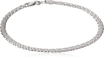 Collection Sterling Silver Interlocking Geometric Link Bracelet Apparel & Accessories > Jewelry > Bracelets Amazon Collection 8 Inches  
