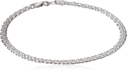 Collection Sterling Silver Interlocking Geometric Link Bracelet Apparel & Accessories > Jewelry > Bracelets Amazon Collection 8 Inches  