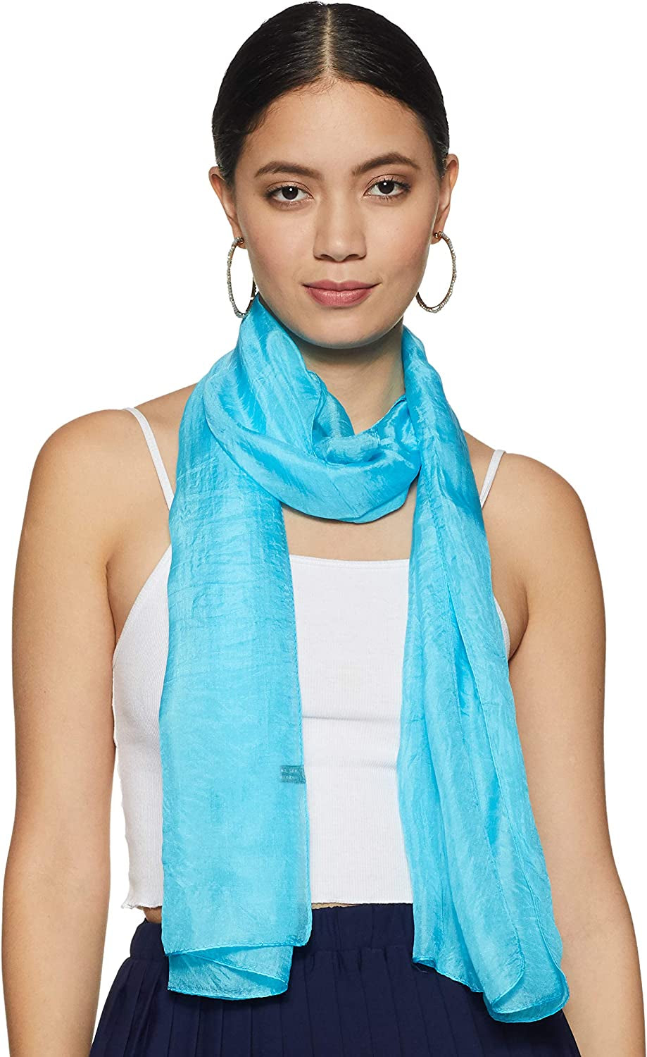 Stylore 100% Silk Scarf Long Lightweight Sunscreen Shawl Wrap Scarves Apparel & Accessories > Clothing Accessories > Scarves & Shawls Stylore Turquoise  