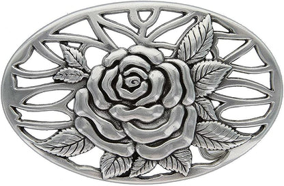 Rose Heart Flower Rhinestone Replacement Belt Buckle Fits 1-1/2"(38Mm) Belt Strap-Multi-Style Options Apparel & Accessories > Clothing Accessories > Belt Buckles Belts.com Type Buckle K - Ha0493 Antiquesilver 1-1/2" 
