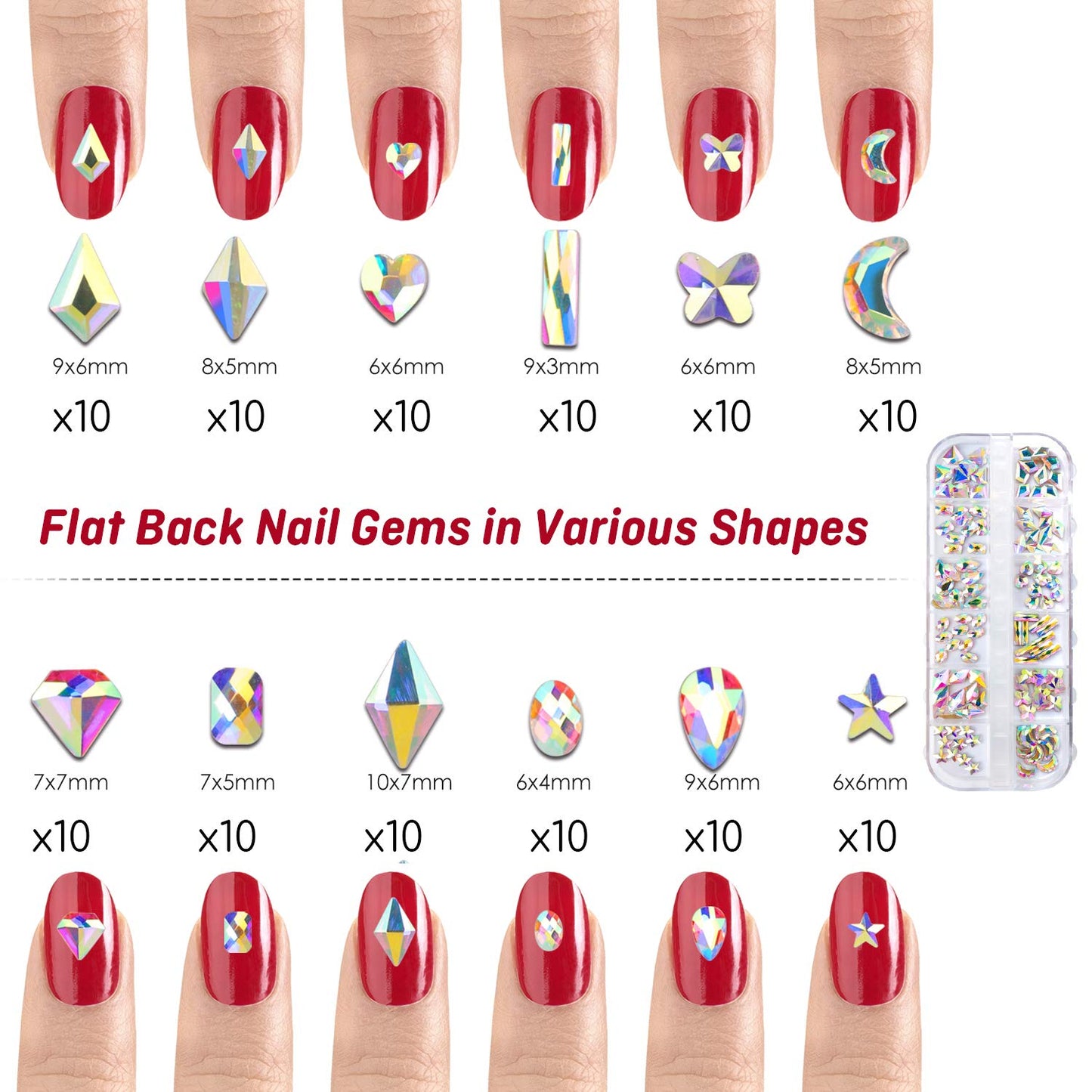 Nail Art Rhinestones - 120 Pcs Multi Shapes Crystal 1728 Pcs Rhinestones for Nails Pixie Beads Nail Metal Charms Nail Paper Forms with Nail Rhinestone Picker Dotting Tool Health & Beauty > Personal Care > Cosmetics > Cosmetic Tools > Nail Tools Kefee Kol   