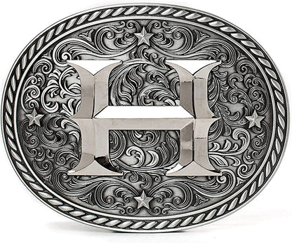 Western Cowboy/Cowgirl Initial Belt Buckle - Large, Letter Buckles for Men and Women Apparel & Accessories > Clothing Accessories > Belt Buckles Itera H  
