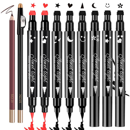 Eyeliner Stamps,7 Pcs Eyebrow Pencil Liquid Eyeliner Set,Waterproof Face Stamps with Heart/Flower/Moon/Star/Smiley Face/Triangle Seal Stamp,Long Lasting Seal Eyeliner Pen ,Eye Decoration Eye Liner Makeup Tool Black No Smudge (7PCS) Health & Beauty > Personal Care > Cosmetics > Cosmetic Tools > Makeup Tools POPMISOLER 10PCS  