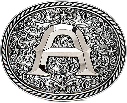 Western Cowboy/Cowgirl Initial Belt Buckle - Large, Letter Buckles for Men and Women Apparel & Accessories > Clothing Accessories > Belt Buckles Itera A  