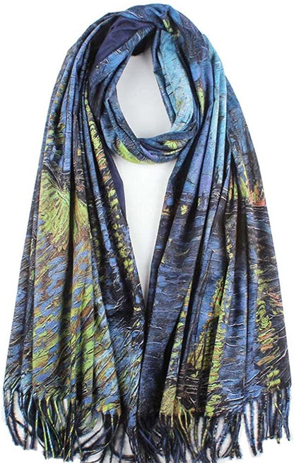 Soft Cashmere Feel Scarf for Women Elegant Art Print Winter Warm Scarves Large Shawl Wrap Monet Klimt Van Gogh Gifts Apparel & Accessories > Clothing Accessories > Scarves & Shawls Umjetnost C28  