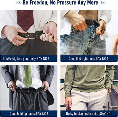 No Buckle Stretch No Show Belt for Men 1.38 Inches Wide, Buckless Invisible Elastic Belt for Jeans Pants by WHIPPY Apparel & Accessories > Clothing Accessories > Belts WHIPPY   