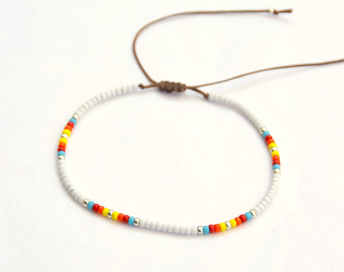 Boho Anklet, Native American Jewelry, Unique Thin Beaded Ankle Bracelet for Women or Girls, Colorful Bohemian Hippie Beach Waterproof Foot Jewelry, Handmade by Tribes Apparel & Accessories > Jewelry > Anklets Tribes by Sara K   