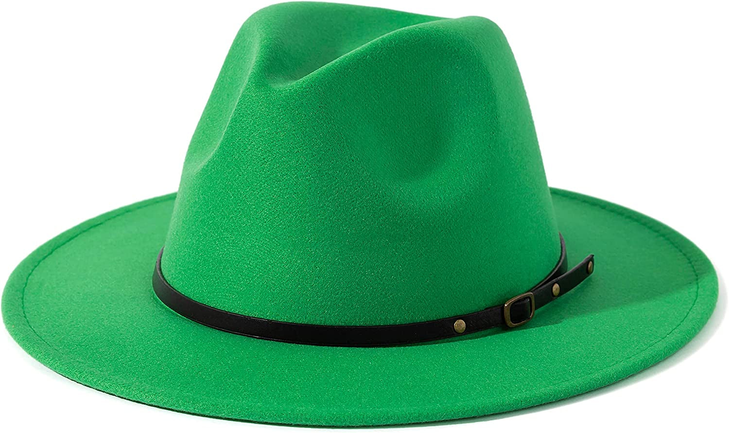 Lisianthus Women Belt Buckle Fedora Hat Apparel & Accessories > Clothing Accessories > Hats Lisianthus Forest-green  